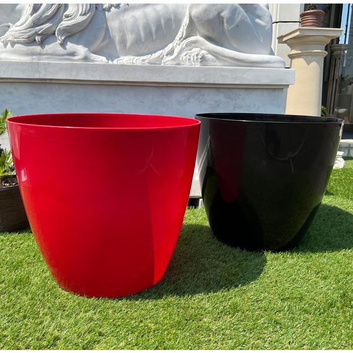 イタリア 65L プランター バイヨン 50cm 16号相当 BAYON50 大きい 軽い おしゃれ 大型 植木鉢 レッド ブラック 樹脂 観葉植物 特別セール品の画像