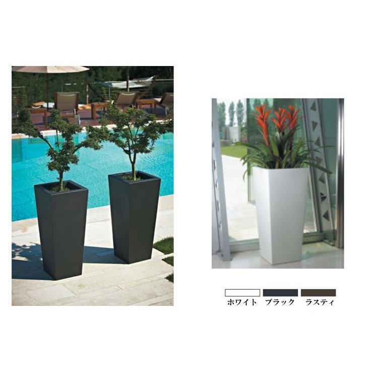 キアム 35 イタリア製デザインプランター ER-2499 高さ75cm 幅35cm 樹脂 プラスチック フラワーポット 送料無料 鉢カバー スクエア 植木鉢 鉢植え おしゃれの画像