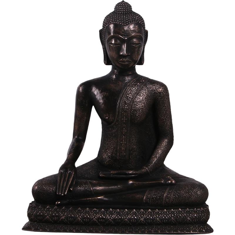バンコク風 仏陀 ブッダ像 高さ83cm ブロンズ像風 神様 仏像 釈迦