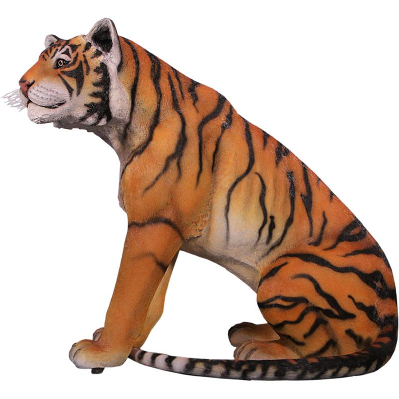 座るベンガルタイガー 可愛い 実物大 大型 リアル アニマル サファリ FRP オブジェ 虎 トラ とら 動物 インテリア フィギュア 置物 看板 博物館 動物園 fr200006の画像