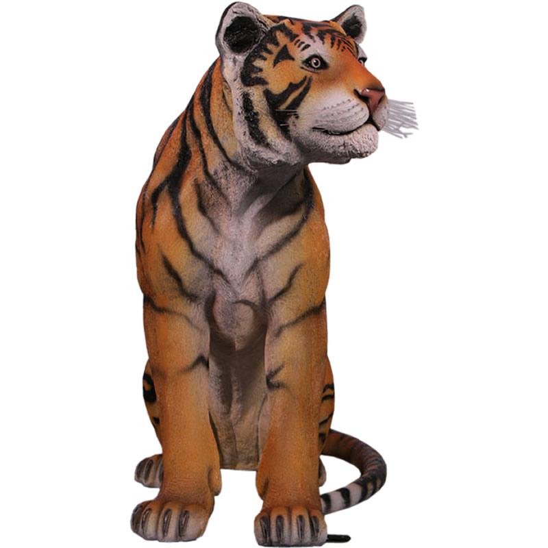 座るベンガルタイガー 可愛い 実物大 大型 リアル アニマル サファリ FRP オブジェ 虎 トラ とら 動物 インテリア フィギュア 置物 看板 博物館 動物園 fr200006の画像