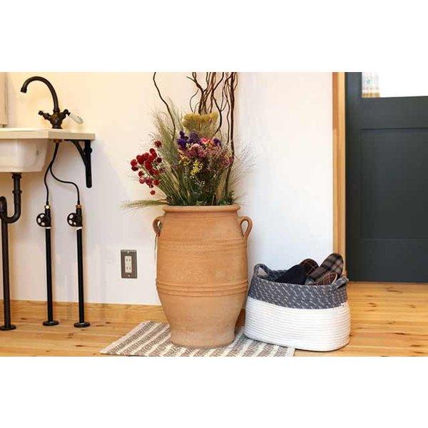 ギリシャ製 テラコッタ プランター ピサーリD 直径40cm 高さ60cm 素焼き 植木鉢 クレタ島シリーズ Crete in Greece Pithari GR-CC-1Dの画像