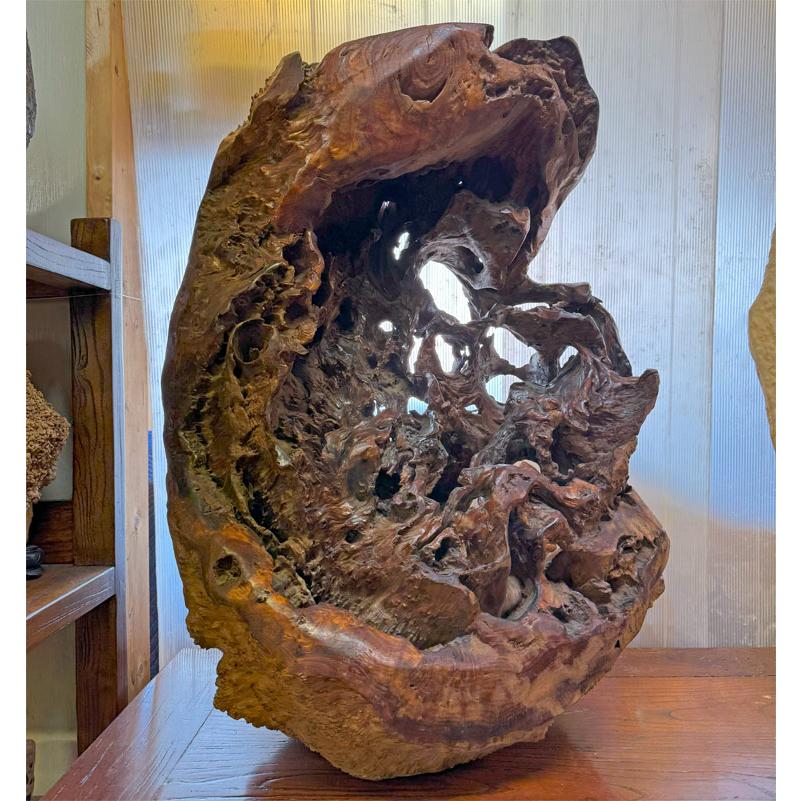 送料無料 自然木 飾り台 展示品 置物 オブジェ H80cm 天然木 置台 家具 装飾 おしゃれ 木製 木の根 花台 盆栽卓 根卓 香炉台 無垢 希少 木の画像