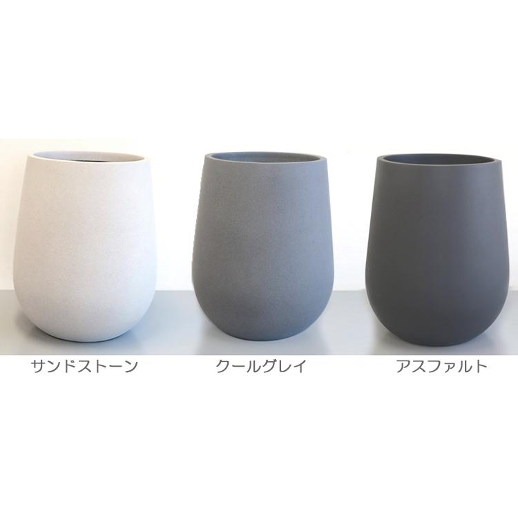 ティアドロップ アーバン クールグレイ φ49cm H58cm GFRP製 大型 植木鉢 おしゃれ 樹脂 屋外 鉢植え 丸 軽い 丈夫 室内 背高型 マリンファイバープランターの画像