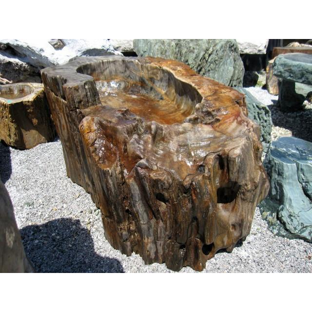 つくばい 手水鉢 水鉢 大きい 木化石 珪化木 巨大 特大 大型 豪華 庭石