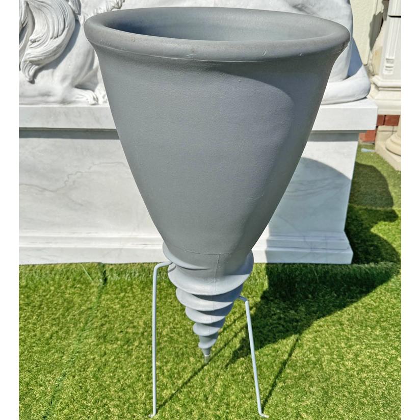 イタリア製 プランター サンタバーゼ スタンド付き φ40cm SANT40 樹脂製 プラスチック 軽いフラワーポット おしゃれ 丸い【特別セール品】の画像