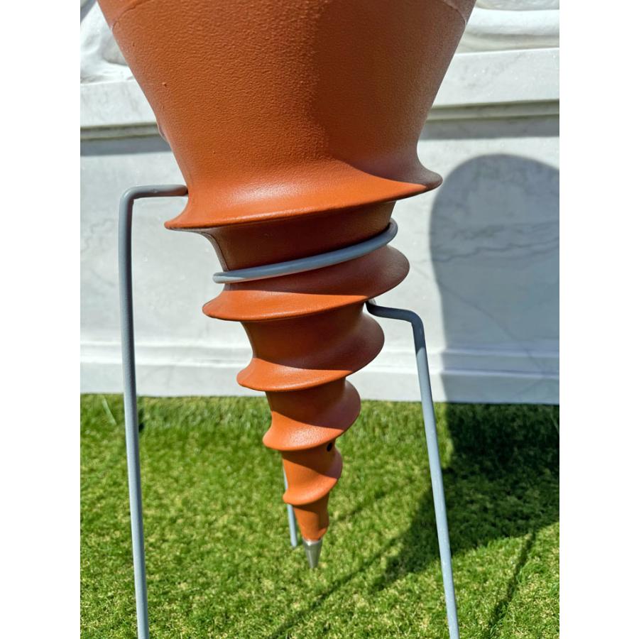 イタリア製 プランター サンタバーゼ スタンド付き φ40cm SANT40 樹脂製 プラスチック 軽いフラワーポット おしゃれ 丸い【特別セール品】の画像