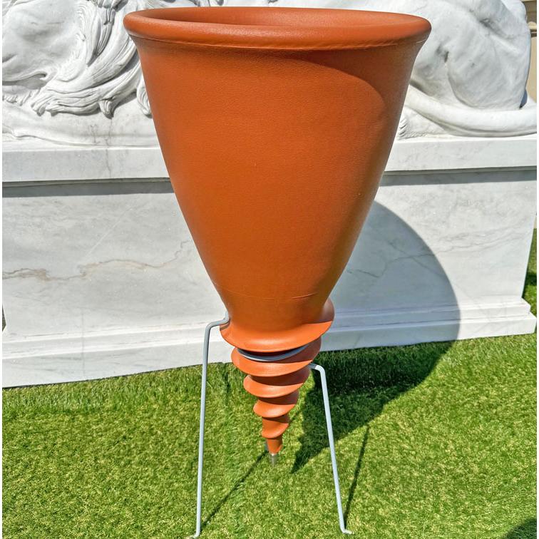 イタリア製 プランター サンタバーゼ スタンド付き φ40cm SANT40 樹脂製 プラスチック 軽いフラワーポット おしゃれ 丸い【特別セール品】の画像