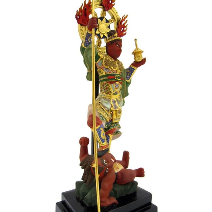 毘沙門天像（極彩色） 木彫り彫刻・仏像 七福神 持国天 増長天