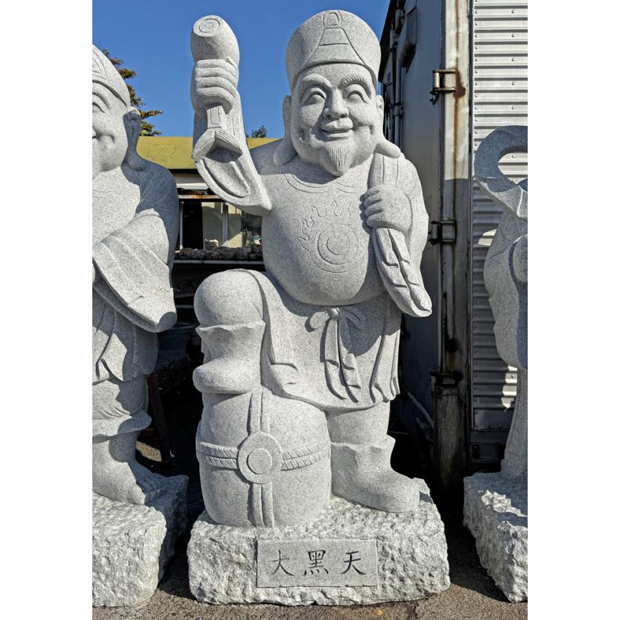 御影石彫刻 七福神 石像 H170cm〜180cm 石仏 仏像 招福 恵比寿 大黒 弁財天 毘沙門天 布袋 寿老人 福禄寿 開運 金運 仕事運 子宝 商売繁盛の画像
