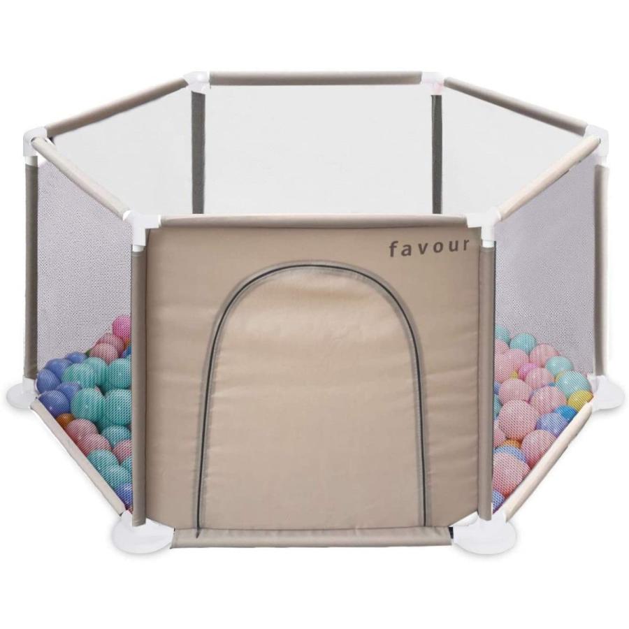 Favour ベビーサークル 折りたたみ サークル ベビー 赤ちゃん 安全 フェンス 六角形 洗えるソフトベビーサークル ベージュ Texascashandpawn Com
