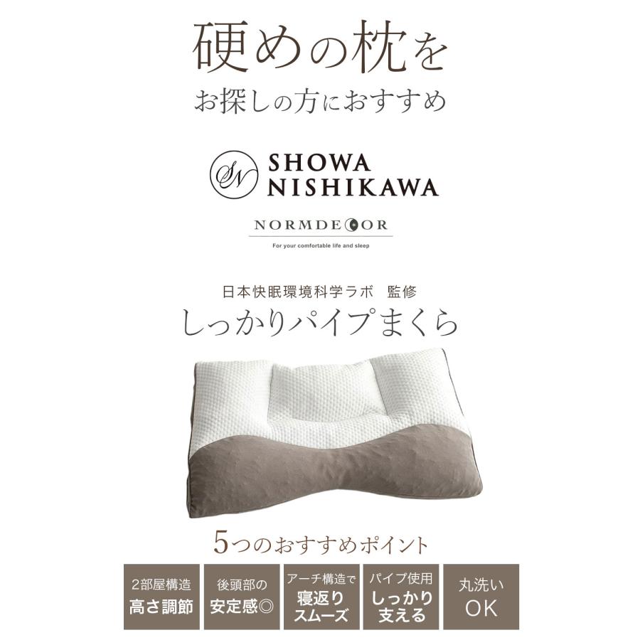 西川（nishikawa） 枕 昭和西川 しっかりパイプまくら 洗える 軽量
