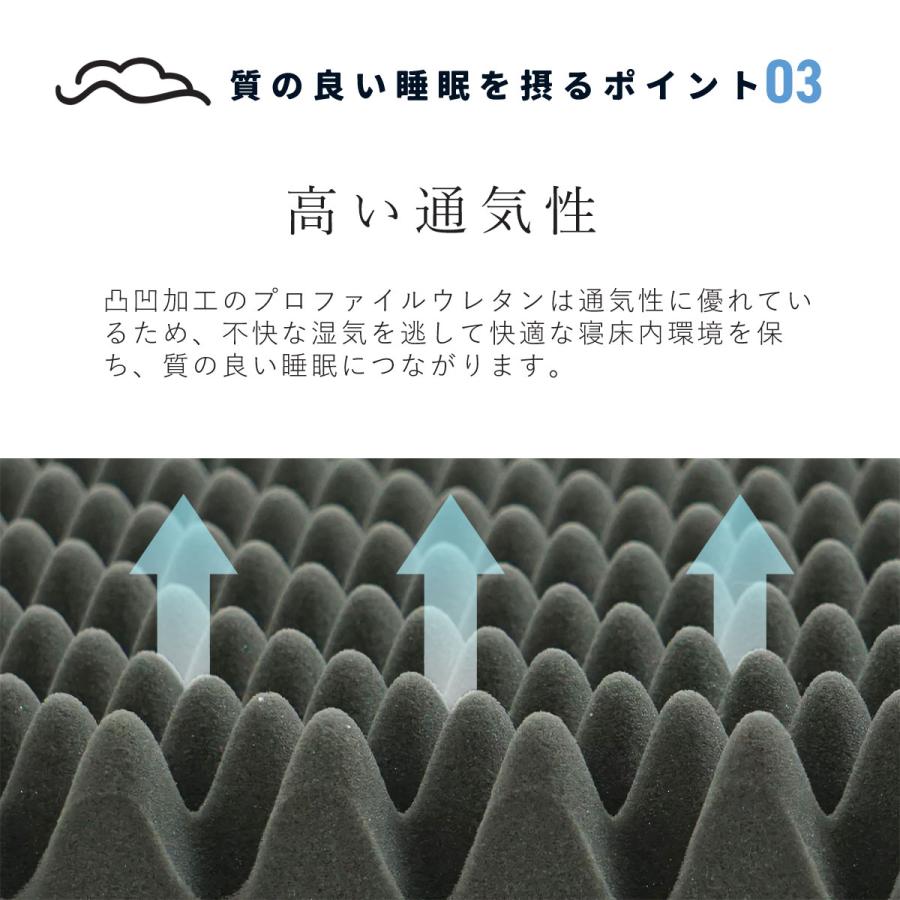 マットレス セミダブル フラット 安心の国産 ぐっすり快眠 厚さ9cm 高反発 体圧分散 敷布団 眠Lab Premium マットレス 日本製 寝具 1134-7005-3700_7
