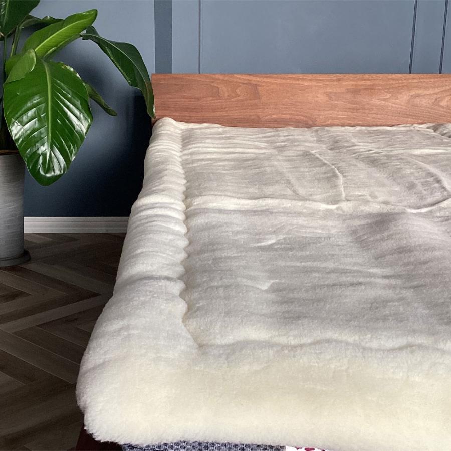 温泉毛布 メリノ 洗えるメリノウール 敷きパッド シングル 冬用 日本製