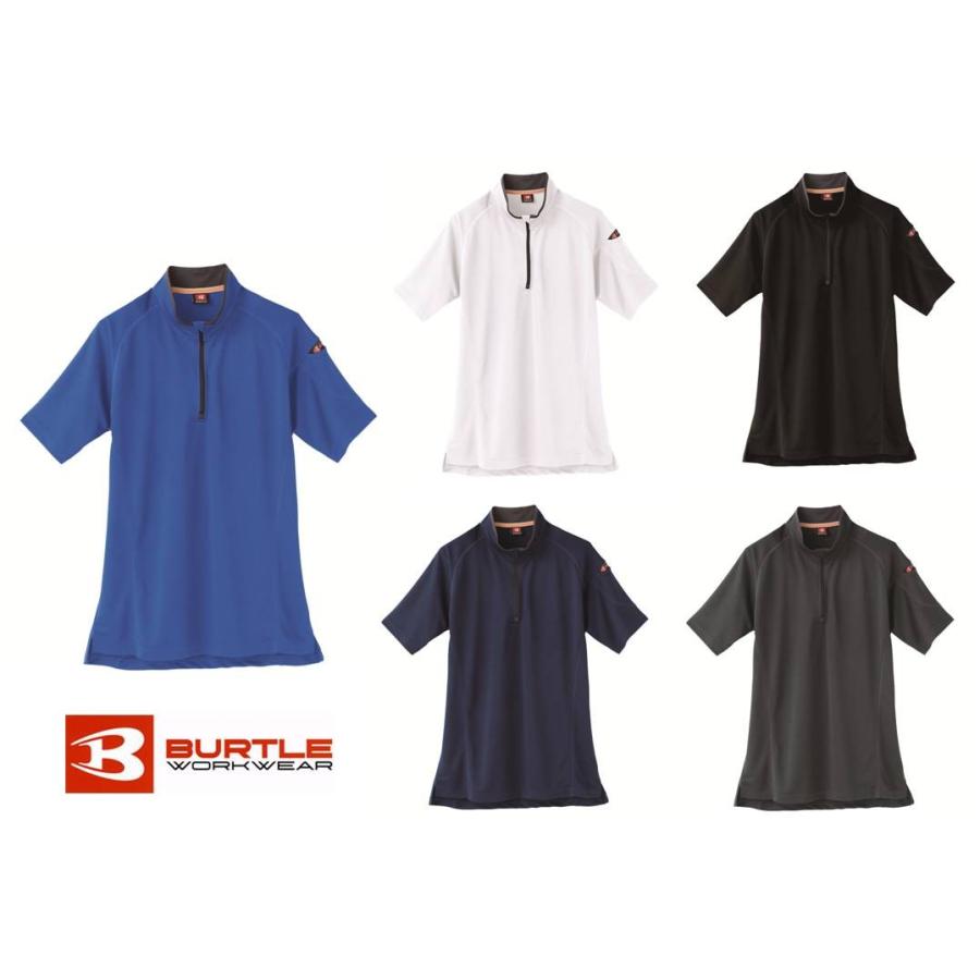 BURTLE バートル 415 SS〜3L 半袖ジップシャツ  1万円(税抜)以上で送料無料 作業服 作業着 おしゃれ かっこいい