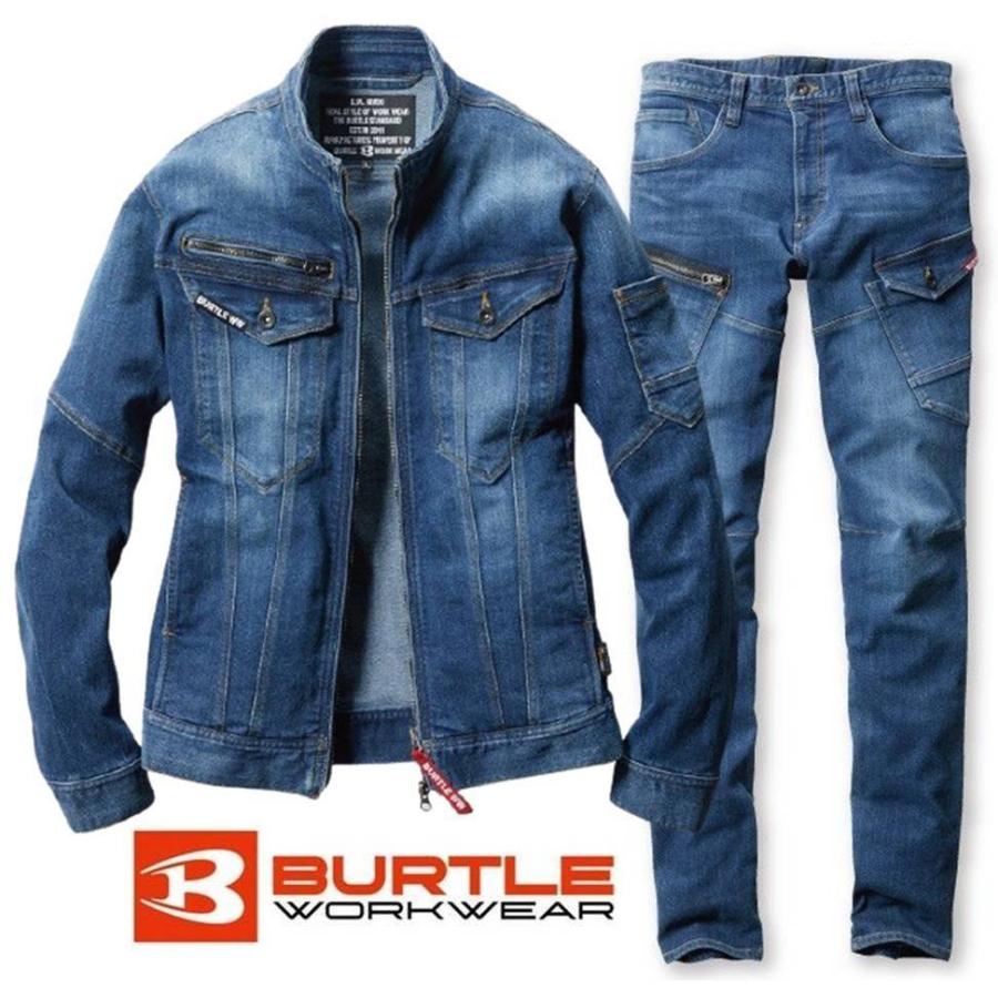 【大きいサイズ・当日出荷】BURTLE バートル デニム ストレッチ 上下セット 秋冬 正規代理店 4L〜6L かんたん刺繍申込 作業着 作業服 2024年最新作｜masumi-shokai