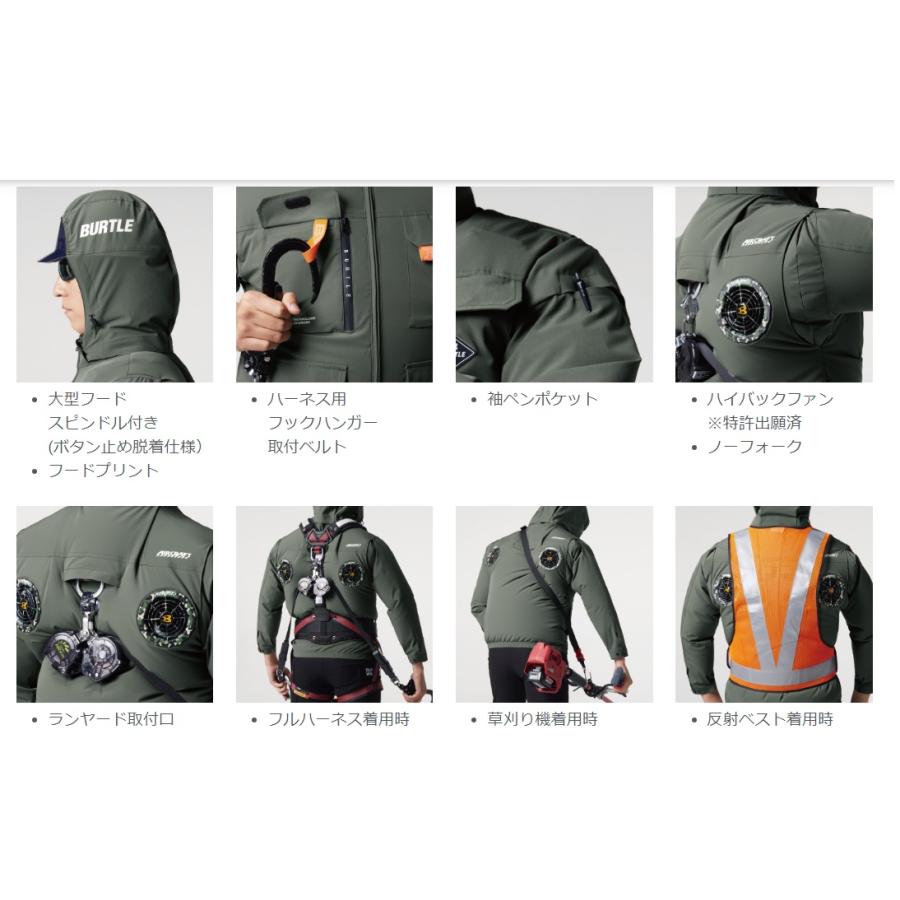 BURTLE 2025年ハイバック半袖空調服フルセット M寸 BURTLE バートル 2025年 春夏 半袖 空調ウェア AC2036