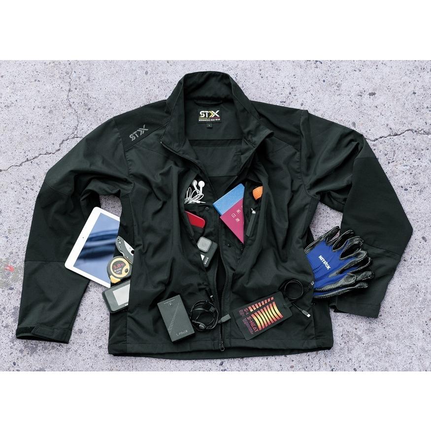 SLASH 11個のポケット 着るカバン ストレッチ ブルゾン S〜5L かんたん