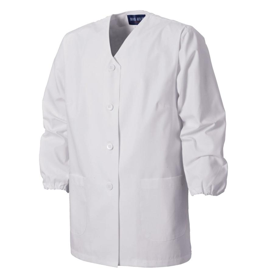 信頼 Slash 白衣 女性用 襟なし 長袖 S 4l かんたん刺繍申込み 丈夫 安い おしゃれ かっこいい シンメン 白 厨房料理業務用 コック シェフ レディース Discoversvg Com