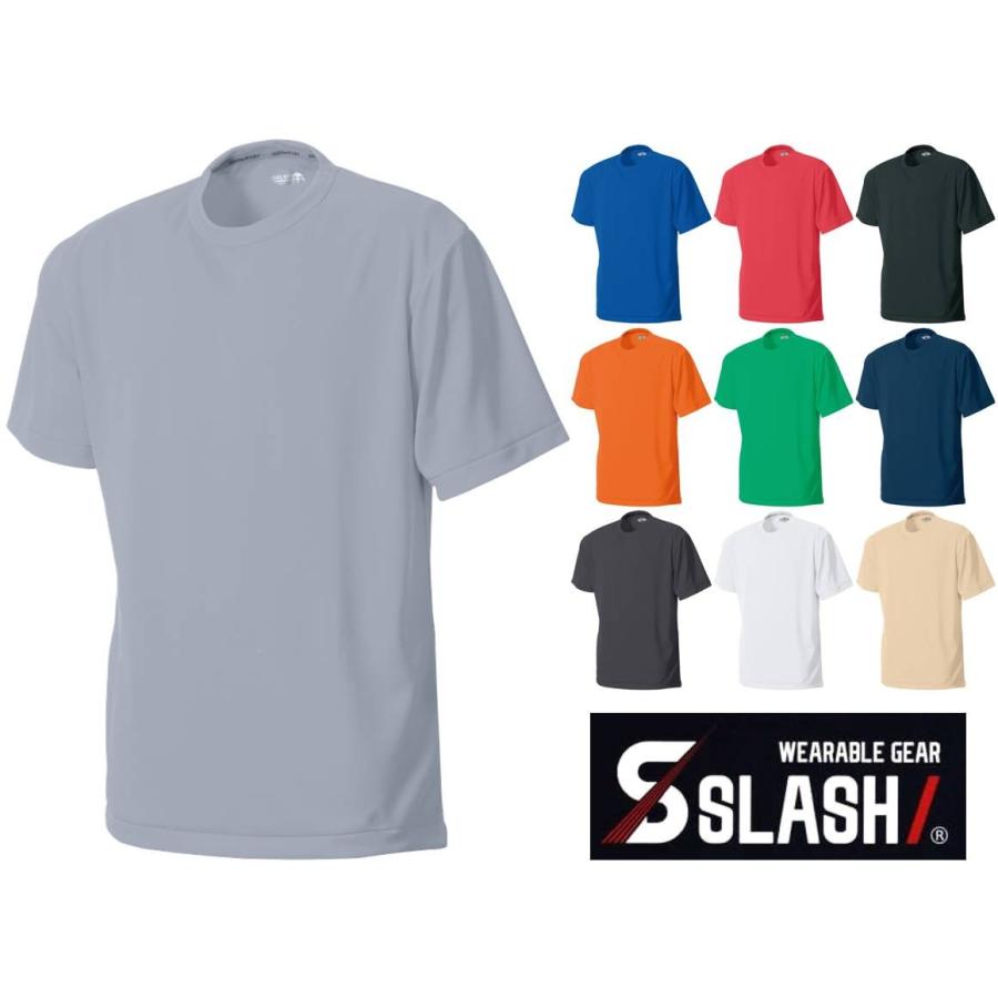 SLASH クイックドライ Tシャツ 半袖 S〜5L ポリエステル100% かんたん