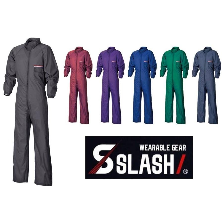 SLASH ツナギ M〜3L ナイロン フード付き かんたん刺繍申込み