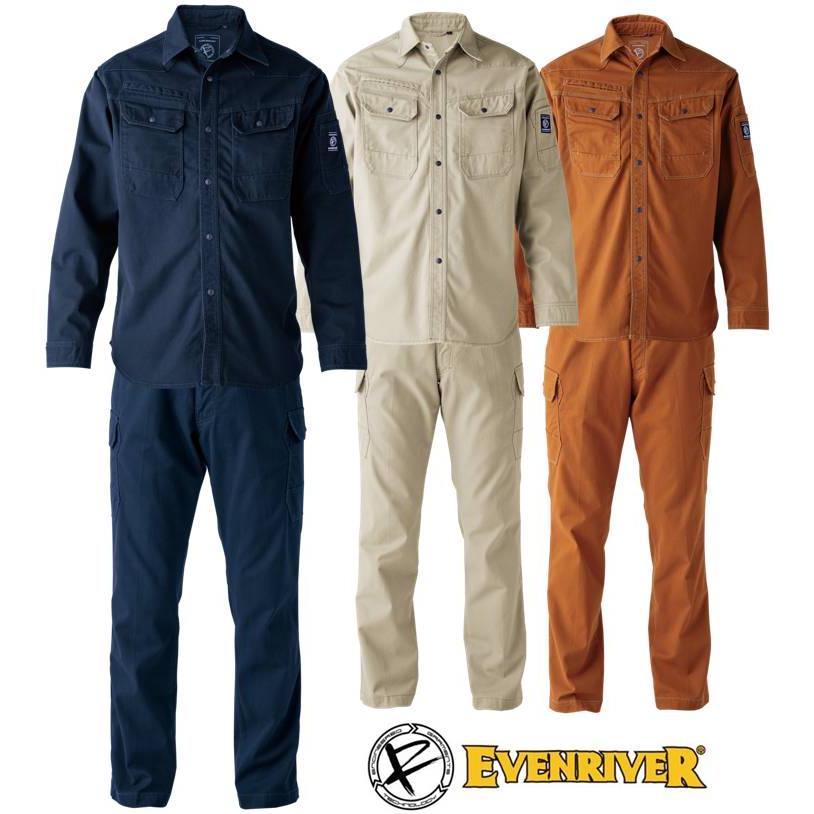EVENRIVER イーブンリバー 作業着 作業服 上下セット 綿100 M EVENRIVER 【送料無料】EVENRIVER イーブンリバー 厚地 綿100