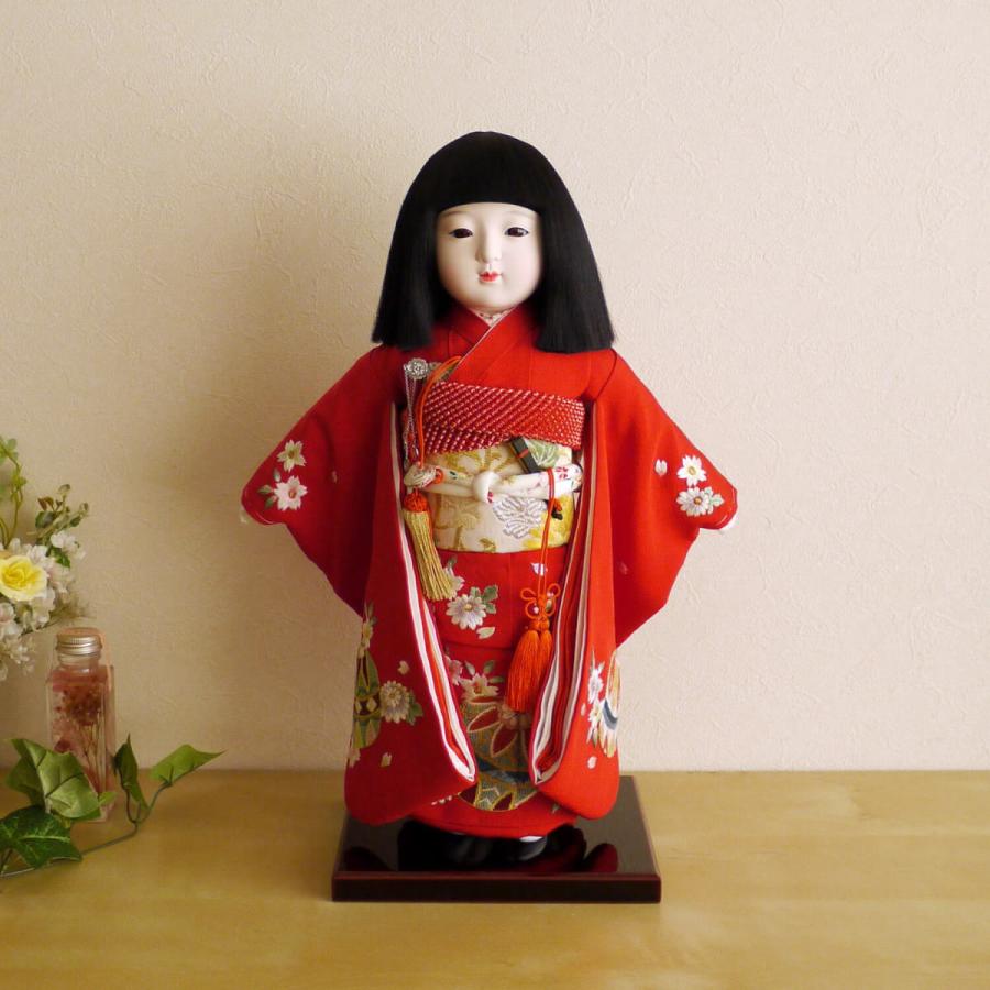 訳ありセール 格安 童 上品 かわいい 女の子 増村人形オリジナル作品 市松人形 手塗本漆台 赤色 まり 12号 尺二 正絹手刺繍 増村限定品 元賀章介作 国産 お お雛様 雛人形 人形 Www Car Engineer Com