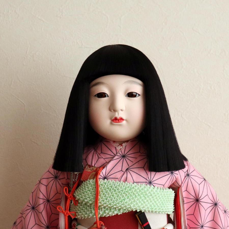 １着でも送料無料 越前塗台 増村人形オリジナル作品 市松人形 ピンク 麻の葉紋様 12号 尺二 西陣織 増村限定品 元賀章介作 女の子 お お雛様 雛人形 国産 童 上品 かわいい 人形