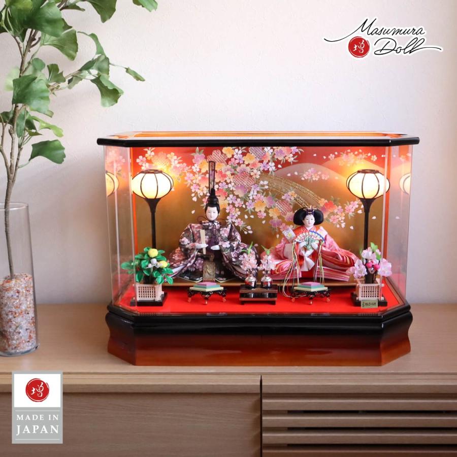 特別セール商品】【日本製】親王 桜金襴衣装 六角パノラマアクリル 