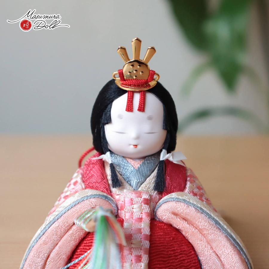 雛人形 コンパクト モダン おしゃれ インテリア ひな人形 おひなさま 幸一光 彩-AYA-市松 小手描き桜 木製黒塗燭台 貝桶 クリアフラワー桜橘 桐箱収納 収納 …_7