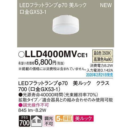 Panasonic パナソニック(Panasonic) 交換用LEDフラットランプ(φ70) (温 
