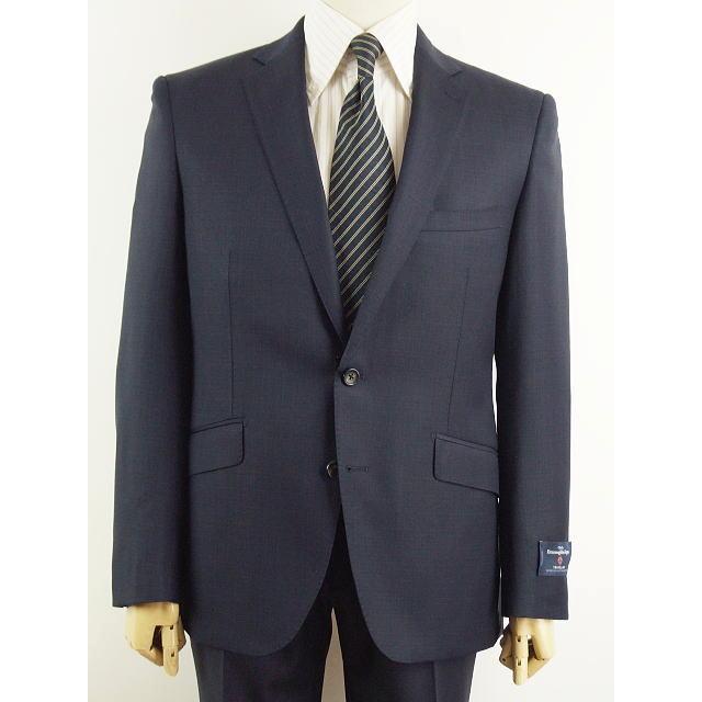 【A体】【AB体】【秋冬春】【Ermenegildo Zegna  ゼニア〜TRAVELLER】スタイリッシュタイプ 2Bシングルスーツ/紺無地調小格子の画像