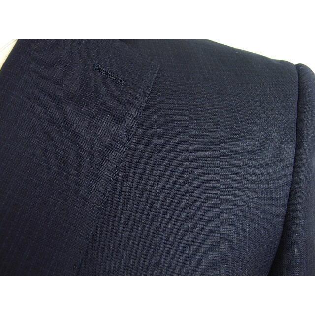 【A体】【AB体】【秋冬春】【Ermenegildo Zegna  ゼニア〜TRAVELLER】スタイリッシュタイプ 2Bシングルスーツ/紺無地調小格子の画像