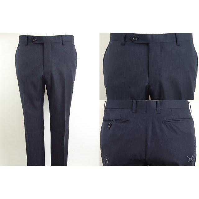 【A体】【AB体】【秋冬春】【Ermenegildo Zegna  ゼニア〜TRAVELLER】スタイリッシュタイプ 2Bシングルスーツ/紺無地調小格子の画像