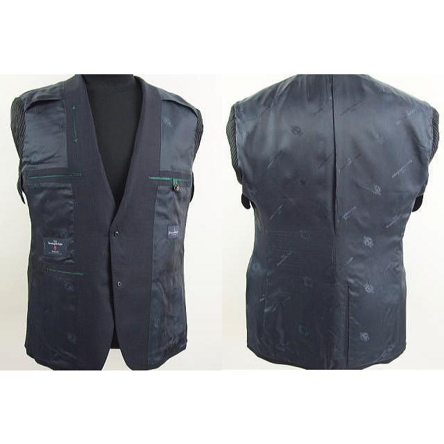 【A体】【AB体】【秋冬春】【Ermenegildo Zegna  ゼニア〜TRAVELLER】スタイリッシュタイプ 2Bシングルスーツ/紺無地調小格子の画像