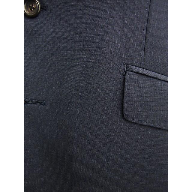 【A体】【AB体】【秋冬春】【Ermenegildo Zegna  ゼニア〜TRAVELLER】スタイリッシュタイプ 2Bシングルスーツ/紺無地調小格子の画像