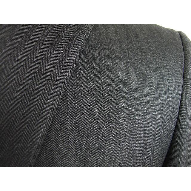 【A体】【AB体】【Loropiana ロロピアーナ〜AUSTRALIS】【秋冬春】スタイリッシュタイプ 2ボタンシングルスーツ#グレー 織柄（ヘリンボン）ストライプの画像