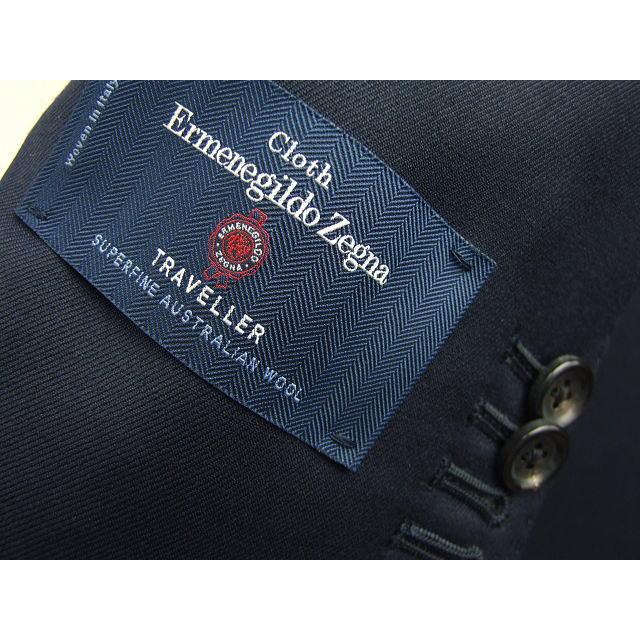 【YA体】【A体】【AB体】【秋冬春】【Ermenegildo Zegna  ゼニア〜TRAVELLER】スタイリッシュタイプ 2Bシングルスーツ/濃紺 無地の画像