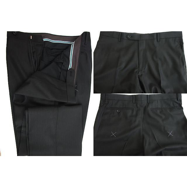 【A体】【Loropiana ロロピアーナ〜365】【秋冬春】スタイリッシュタイプ 2ボタンシングルスーツ#黒×織柄ストライプの画像