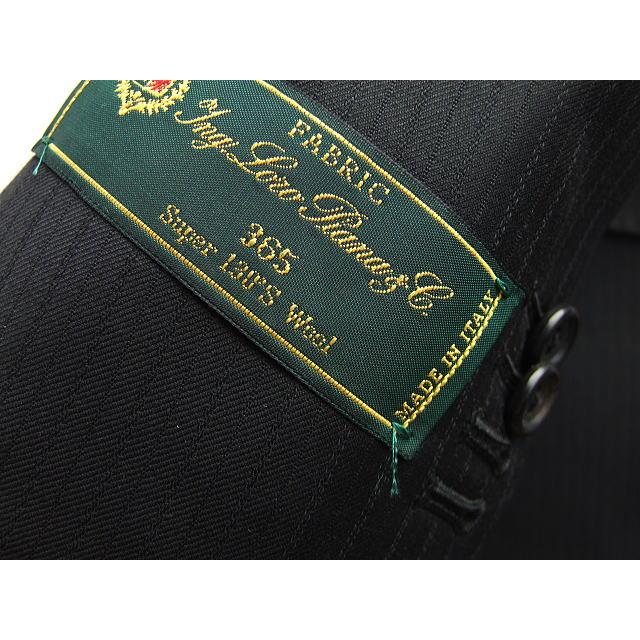 【A体】【Loropiana ロロピアーナ〜365】【秋冬春】スタイリッシュタイプ 2ボタンシングルスーツ#黒×織柄ストライプの画像
