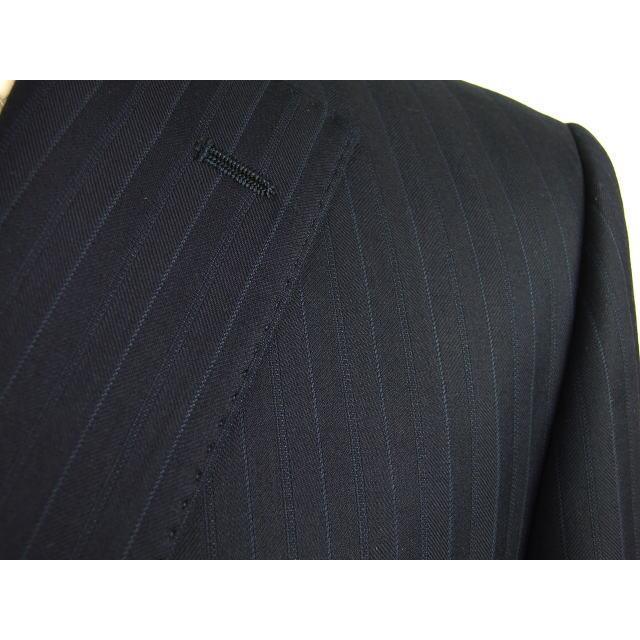 【BB体】【秋冬春】【Ermenegildo Zegna  ゼニア〜TRAVELLER】ベーシックタイプ 2ボタンシングルスーツ/紺ストライプの画像