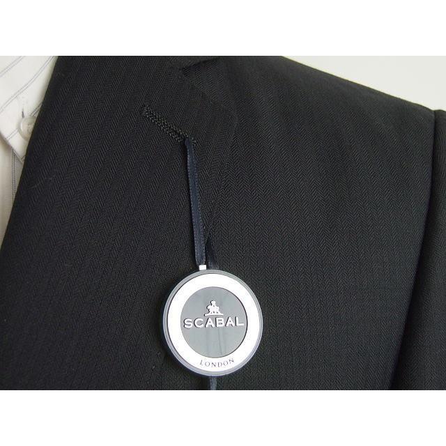 【YA体】【A体】【日本製】【秋冬春物】【SCABAL スキャバル 】スタイリッシュタイプ 2ボタンシングルスーツ#黒/織柄ストライプ（ヘリンボン）の画像