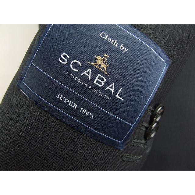 【YA体】【A体】【日本製】【秋冬春物】【SCABAL スキャバル 】スタイリッシュタイプ 2ボタンシングルスーツ#黒/織柄ストライプ（ヘリンボン）の画像