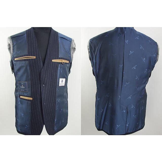 【YA体】【A体】【AB体】【日本製】【秋冬】【SCABAL スキャバル 】スタイリッシュタイプ 2ボタンシングルスーツ#グレー×ストライプ/紺×ストライプの画像