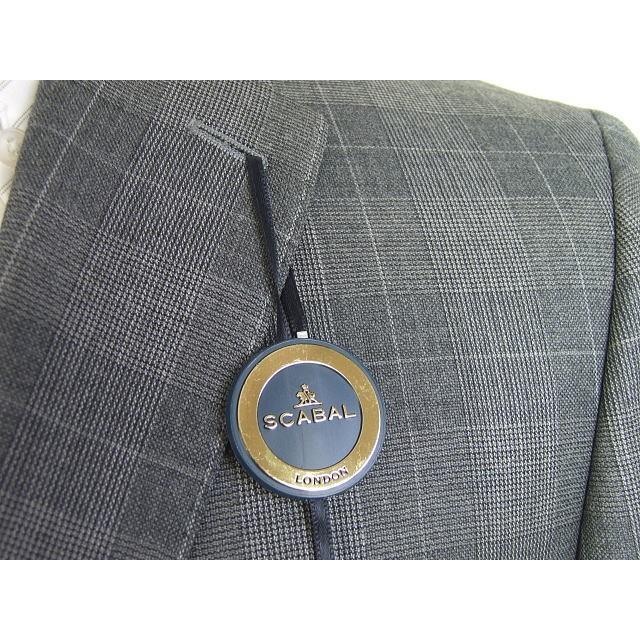 【YA体】【A体】【AB体】【日本製】【秋冬春物】【SCABAL スキャバル 】スタイリッシュタイプ 2ボタンシングルスーツ#グレー系グレンチェック/濃グレー無地の画像