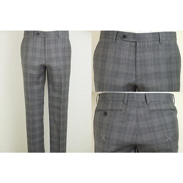 【YA体】【A体】【AB体】【日本製】【秋冬春物】【SCABAL スキャバル 】スタイリッシュタイプ 2ボタンシングルスーツ#グレー系グレンチェック/濃グレー無地の画像