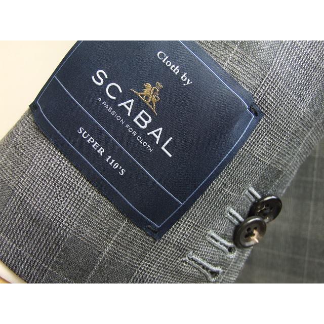 【YA体】【A体】【AB体】【日本製】【秋冬春物】【SCABAL スキャバル 】スタイリッシュタイプ 2ボタンシングルスーツ#グレー系グレンチェック/濃グレー無地の画像