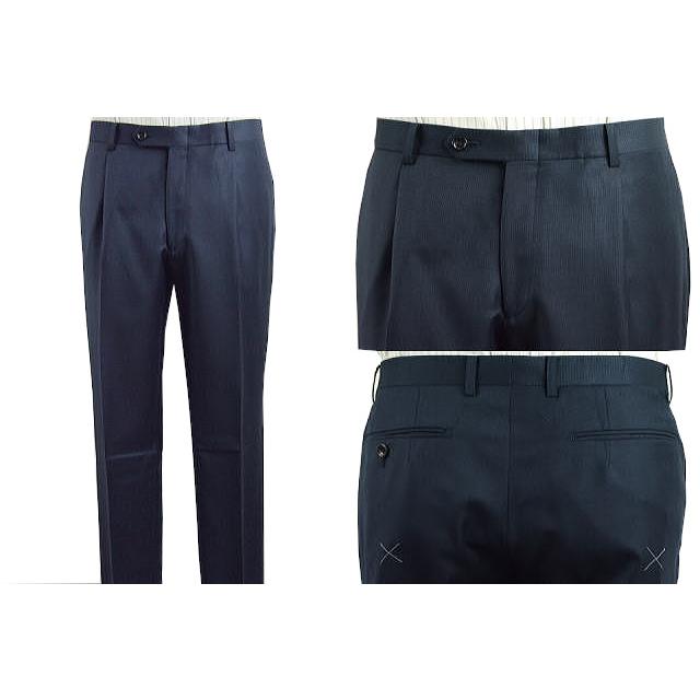 【A体】【AB体】【秋冬春】【Ermenegildo Zegna  ゼニア〜TRAVELLER】スタイリッシュタイプ（ワンタック） 2Bシングルスーツ/紺 ピンヘッドの画像