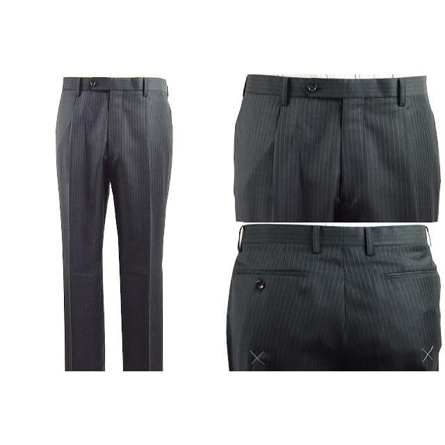 【AB体】【BB体】【秋冬春】【Ermenegildo Zegna  ゼニア〜TRAVELLER】ベーシックタイプ 2ボタンシングルスーツ/チャコールグレーストライプの画像