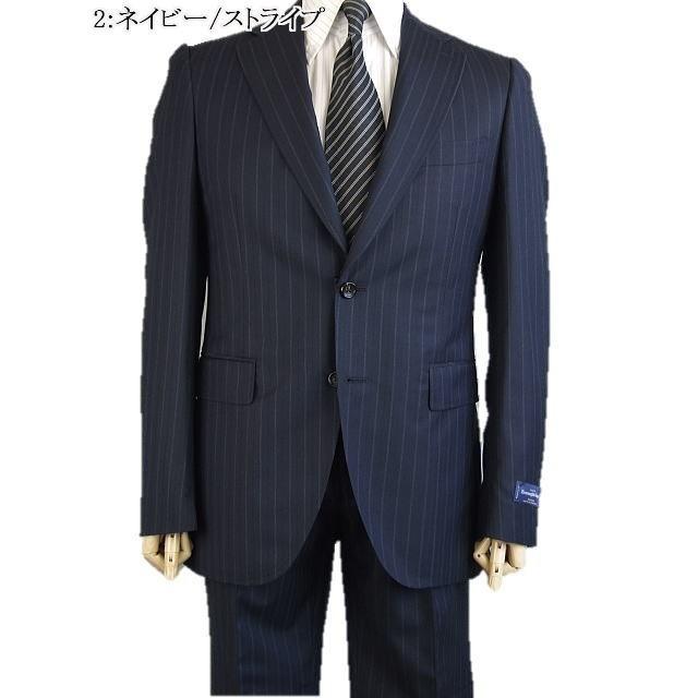 XL相当/美品✨エルメネジルドゼニア スーツ 黒 青 ストライプ ZEGNA（ゼニア） 【YA体】【A体】【春夏秋】【Ermenegildo Zegna